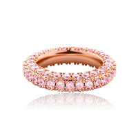 Bague Femme Tendance 3 Couches AAA Zircon Diamant Argent Alliage Or Rose avec Forme Géométrique Plaqué Or Rose Style Vintage