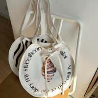 Grand sac fourre-tout en toile de coton de forme ronde, écologique et durable, en tissu lourd de 16oz avec votre logo, toile circulaire personnalisée