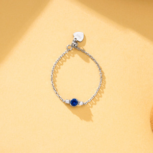 Feine Damenschmuckstücke Wasserfest 18 Karat Vergoldet 925 Reines Silber Runder Brillantschliff Zirkonia Gliederkette Verstellbare Ringe - Product Image 5