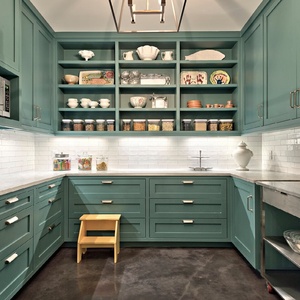 Gabinetes de <span class=keywords><strong>Cocina</strong></span> Modernos Estilo Farmhouse en <span class=keywords><strong>Verde</strong></span> <span class=keywords><strong>Oscuro</strong></span>, Isla de <span class=keywords><strong>Cocina</strong></span> Contemporánea con Herrajes de Latón, Diseño de <span class=keywords><strong>Cocina</strong></span> Tradicional Shaker - Product Image 6