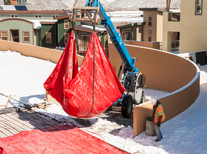 Bâche enduite de PVC résistante aux intempéries Bollison/bâche de levage de déneigement/pour tapis de lavage de voiture tapis de confinement de neige au sol - Product Image 5