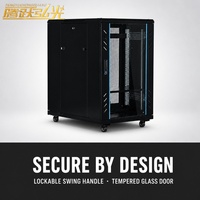 Armoire serveur sur pied 1000*600*1000mm en acier laminé à froid, coffret pour équipement de données, porte en verre trempé, roulettes mobiles