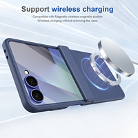 Funda Magnética Mate de Cobertura Total 360° con Bisagra Plegable de PC+Vidrio para Samsung Z Flip 8 7 6 5 4 3