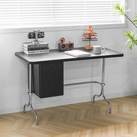 Escritorio de Computadora Moderno de Mediados de Siglo, Mesa de Escritura Retro con Chapa de Madera, Estructura de Aleación de Acero, Muebles de Oficina para el Hogar, Escritorio de Estudio Vintage