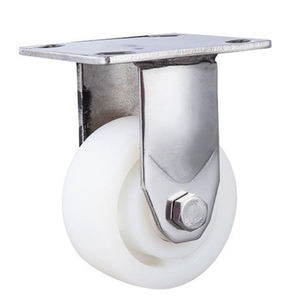 304 SUS Suporte 4 Polegada 5 Polegada 6 Polegada <span class=keywords><strong>8</strong></span> Polegada Industrial Trolley PA Roda De Rodízio De <span class=keywords><strong>Nylon</strong></span> Pesado Giratório Branco - Product Image 4