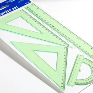 Juego de Reglas de Geometría de Plástico de Calidad Superior, 4 Piezas, Regla Recta y Triángulo - Product Image 6