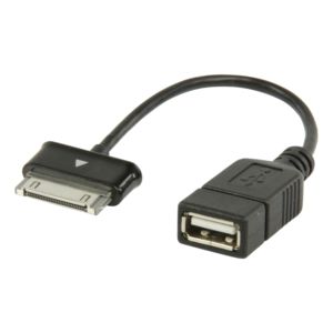 Cable de datos Valueline Otg Samsung de 30 pines macho a USB A hembra 0,2 M negro para medios personales - Product Image 2