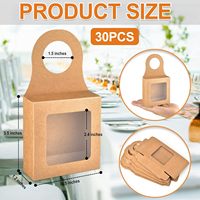 Boîtes à vin en papier kraft avec fenêtre transparente, pliables, avec poignée, pour cadeaux, bonbons ou truffes.