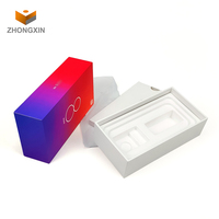 Boîte d'emballage de téléphone portable en carton rouge blanc de haute qualité conception personnalisée ciel et terre