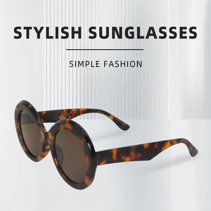 Wholesale New Trend Ladies OEM ODM Custom Logo Retro <b>Large</b> Round <b>Sunglasses</b> - Product Image 2
