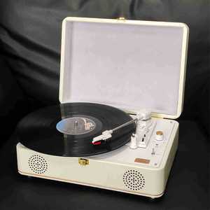 Tocadiscos de Vinilo Retro Vintage de Cuero, Reproductor de Discos LP, Reproductor de Vinilo Tipo Maleta - Product Image 5