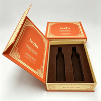 Boîte cadeau de luxe en carton rouge pour bouteille de vin rouge ou de champagne, avec fermeture magnétique pliable