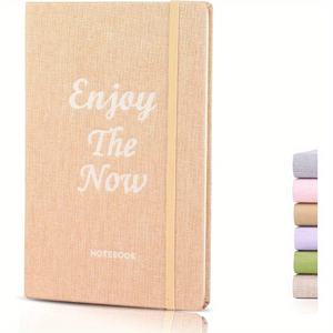 Carnet de notes ligné à couverture rigide en lin, papier épais 100 g/m², format A5, avec design inspirant, reliure à points, Zhejiang, Chine - Product Image 1