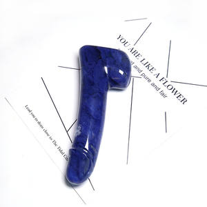 Consolador de cristal azul en forma de pene, piedra de fusión Yoni Shakti, Varita, juguetes para adultos para placer propio, pareja, masaje de piedras preciosas, diosa de Jade - Product Image 3