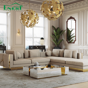 Set di Divani Componibili di Lusso Moderni in Stile Italiano, Divano Angolare Grande a L, <span class=keywords><strong>Arredamento</strong></span> per Soggiorno di Villa, Mobili Integrati per Tutta la Casa - Product Image 1