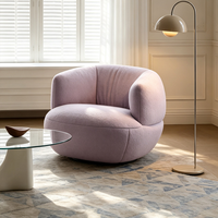 Fauteuil pivotant moderne à dossier incurvé, fauteuil d'appoint rembourré confortable, siège large pour salon, chambre, coin lecture, hôtel
