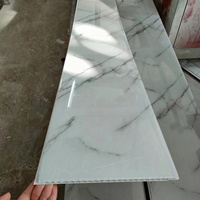 Azulejos de techo de Pvc de Color mármol blanco, para Interior, 250/300mm, estampado en caliente