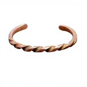 Stylish Handmade Copper Women's <b>Bracelet</b> Polished Finish Adjustable Cuff Jewelry Accessory for Modern Trendy Looks Anniversary - Product Image 1