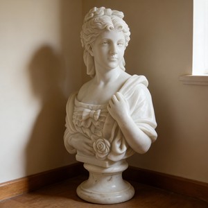 Busto de Mármol Europeo Octaviano Augusto, Escultura de Piedra Intrincada, Duradera para Jardín/Villa - Product Image 2