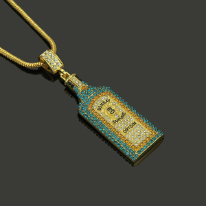 Collar con Colgante Geométrico en Forma de Botella, Estilo Hiphop Personalizado, Cadena de Serpiente, Collares para Hombre, Joyería Moderna al por Mayor - Product Image 3