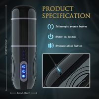 Masturbador Masculino Telescópico Automático con Ventosa y Rotación, Ejercitador de Pene, Producto Erótico para Adultos