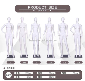 Maniquí de Mujer para Exhibición en Tiendas, Maniquí de Plástico de Cuerpo Completo, Maniquí Femenino Sexy de Pie, Blanco Brillante - Product Image 6