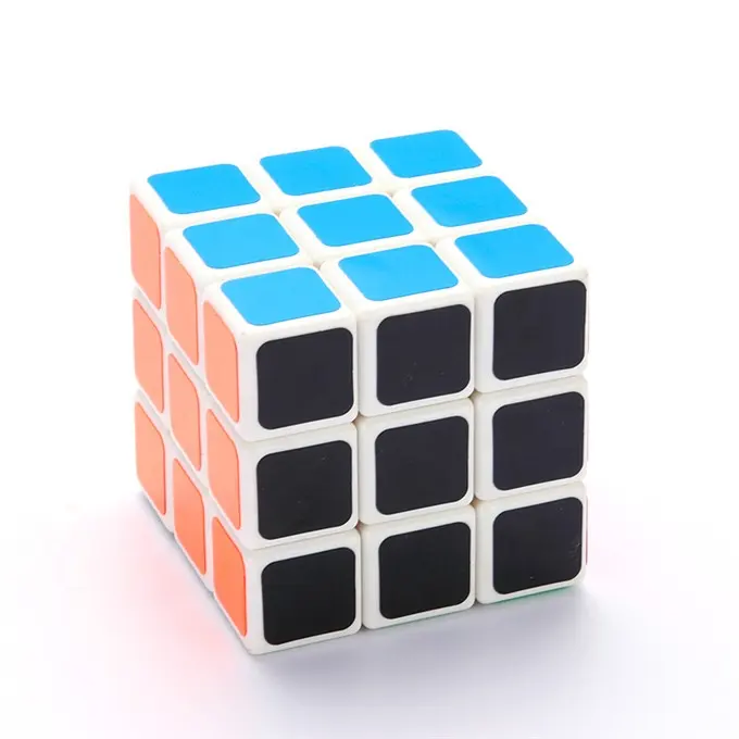 Fidget toy 7.5cm 3 layer puzzle game toy magical speed cube with white base color