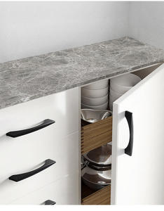 Poignées de meubles modernes en alliage d'aluminium noir mat, design minimaliste, pour cuisine, chambre, armoire, commode - Product Image 1