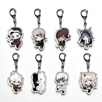 Pendentif de sac d'école personnalisé multi-styles en plastique, porte-clés en acrylique transparent à paillettes double face sur mesure