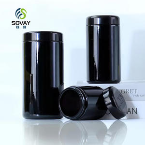 Barattoli in Vetro Naturale UV Viola Nero da 50/100/150/200/250/500ml e 1L <span class=keywords><strong>per</strong></span> Integratori, Contenitori <span class=keywords><strong>per</strong></span> <span class=keywords><strong>Erbe</strong></span> con Coperchi in Bachelite - Product Image 1