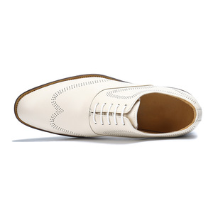 Zapatos Oxford de Cuero Genuino de Alta Gama, Estilo Británico, Formales para Negocios, con Punta en Pico, Hechos a Mano, con Cordones, para Novio, Siempre a la Moda - Product Image 4