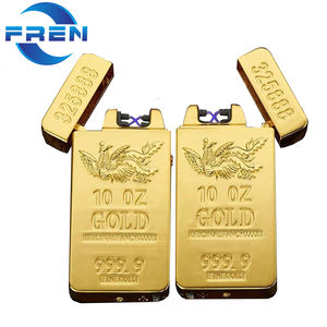 Accendino Elettrico Ricaricabile USB FREN FR-689 Antivento in Lega di Zinco con Doppio Arco a Barra d'Oro, Ecologico, con Fascio a X, Campione Gratuito - Product Image 3