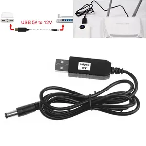 Cabo de Alimentação USB 12V 5V Para 12V DC Step UP Conversor carregador 5V a 12V Cabo USB Para Ventilador Wifi Router