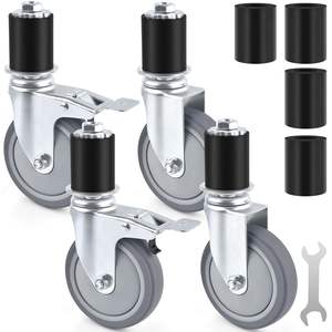 4 Zoll Prep Table Wheels Caster, expandierende Stem Caster Fit 1-1/2 "und 1-5/8" für Arbeitstisch/Wagen/Küchengeräte/Werkbank - Product Image 1