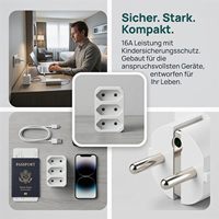 Adaptateur de prise de type E français Pheiyon, 3 voies, 2 broches, prise européenne, 6A, 230V, 1380W, protection enfant, CE, RoHS, marché français, prise murale OEM