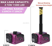 Cric électrique sans fil 5 tonnes avec batterie rechargeable et design compact pour utilisation d'urgence