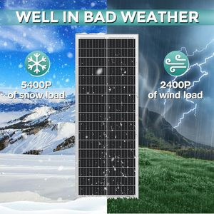 OEM ODM 12V 100W Exterior Largo Estrecho Mono Cristalino Panel Fotovoltaico 120W Módulo de energía solar <span class=keywords><strong>Cubierta</strong></span> frontal de vidrio para caravanas - Product Image 4