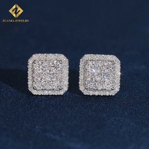 Pendientes de Diamantes Redondos con Corte Brillante para Mujer, Marca ZUANFA JEWELRY, con Certificado NGTC, Chapados en Plata 925, Joyería con Incrustaciones de Diamantes - Product Image 2