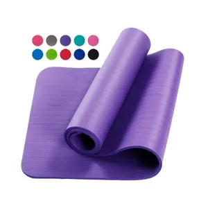 Tapis de yoga écologique en NBR de 10mm d'épaisseur, antidérapant et durable avec logo personnalisé OEM disponible
