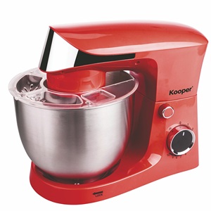 Impastatrice Elettrica 5.5L 1500W Rossa con Testa Cromata, 6 Velocità, Design con Testa Inclinabile in Acciaio Inox e Ciotola per Impastare - Product Image 2