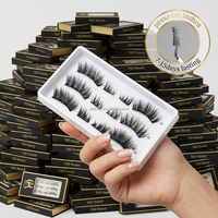 Bandes de cils transparentes en fibres végétales, faites à la main, sans colle, réutilisables, auto-adhésives, sans cruauté, imperméables, vente en gros