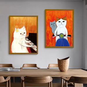 Decoración del Hogar Japonesa, Divertidos <span class=keywords><strong>Dibujos</strong></span> <span class=keywords><strong>Animados</strong></span> <span class=keywords><strong>de</strong></span> Animales, Gato, Póster en Lienzo, Decoración para Habitación Infantil, Pintura y Arte Mural - Product Image 5