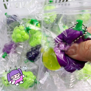 Funny 6cm Bursting Grape Flesh Rubber Portable Pendant <b>Squishy</b> Toy Creative Stress Relief Gift for Kids and Adults Fun Anytime - Product Image 3