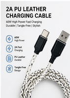 Câble USB-C Type-C USB2.0 480 Mbps pour transfert de données, 1 m/1,8 m/3 m, luminescent dans le noir, pour ordinateur IOS, charge rapide 60 W PD