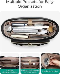 Sacs à main pour ordinateur portable <span class=keywords><strong>de</strong></span> grande taille pour femmes, sacs à main pour ordinateur portable <span class=keywords><strong>de</strong></span> bureau portables, sacs à main pour ordinateur portable rembourrés pour le travail, pour les affaires, avec organisateur multi-poches - Product Image 6