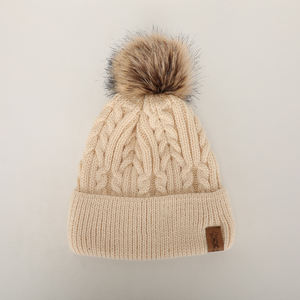 High Quality Custom Women's Winter Warm Soft Acrylic <strong>Pom</strong> <strong>Pom</strong> Hat Caps Thick Knit <strong>Beanie</strong> Printed Character Autumn Cuff <strong>Beanie</strong> - Product Image 1