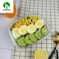 Boîtes de mélange en plastique pour petits enfants, four Portable transparent pour salades de fruits jetables avec couvercle hermétique