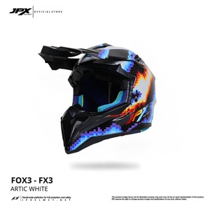 Casco de Motocross JPX Fox3 con Correa Magnética, con el Elegante Diseño FX3 Super Black para un Estilo y Rendimiento Inigualables. - Product Image 6