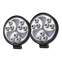Accessoires de voiture 12v 24v 4Inch 27W 12LED Large View Round Dual Color Flashing LED Work Light for Universal Offroad