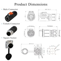 Conector de pin MJ20 Jnicon, serie metálica impermeable 20A/300V, conectores de batería hembra/macho UL94-V0, directo de fábrica